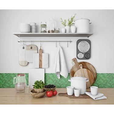 Imagem de Papel De Parede Adesivo Azulejo Pastilha Tons de Verde 2,80m