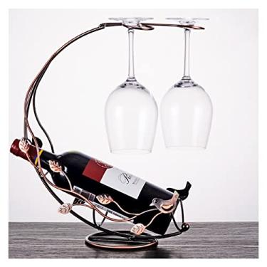 Imagem de Suporte para garrafa de vinho, vinha, porta-copos de ferro forjado, suporte de mesa para garrafa única, artigos de decoração criativos, suporte empilhável para vinho