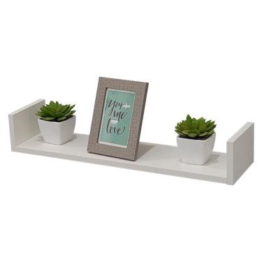 Imagem de Prateleira U 100 x 15cm Branca Suporte Invisível
