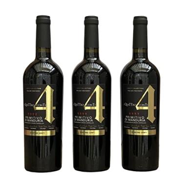 Imagem de Vinho 4 Conti Primitivo di Manduria | Kit com 3 Garrafas | Oferta