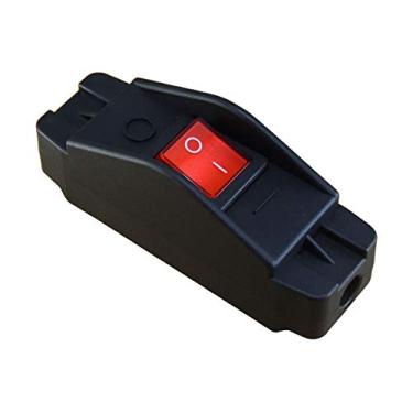 Imagem de Interruptor de cabo embutido de serviço pesado 16A 250V/20A 125V, interruptor basculante de grande corrente em linha/desliga com LED vermelho