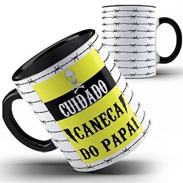 Imagem de Caneca preta Cuidado caneca do Papai