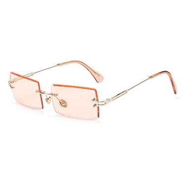 Imagem de Óculos de sol retrô retangulares sem aro ultraleve UV400 Óculos de sol vintage sem moldura Óculos de sol acessórios de moda, 07, outros