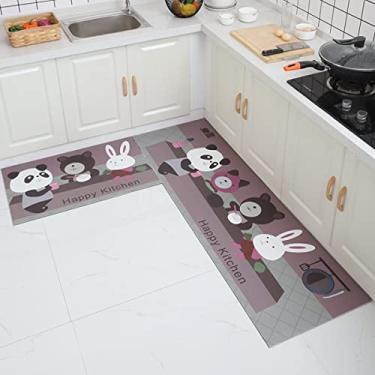 Imagem de Tapete de cozinha Tapetes de conforto 1 peça de couro à prova d'água à prova de óleo conjunto de tapetes antiderrapantes tapete acolchoado antifadiga 20 x 31 polegadas
