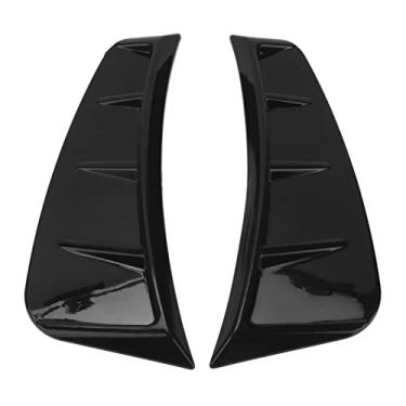 Imagem de ZPSHYD Acabamento de cobertura de ventilação lateral da asa de ar, acabamento de saída de ar lateral do para-choque dianteiro ABS preto brilhante universal acabamento de ventilação lateral para carro
