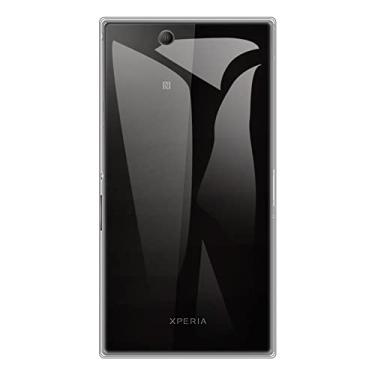 Imagem de Capa para Sony Xperia Z Ultra XL39H, capa traseira de TPU macio à prova de choque de silicone anti-impressões digitais capa protetora de corpo inteiro para Xperia Z Ultra XL39H (6,40 polegadas) (transparente)