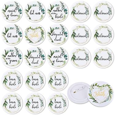 Imagem de 21 peças, botões de noiva para festa de casamento, broches de dama de honra, presentes de família para despedida de solteira, suprimentos para festa de chá de noiva, 8 designs