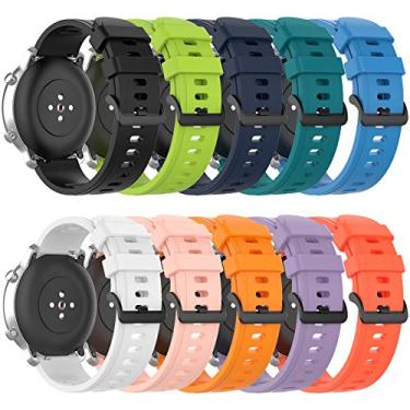 Imagem de QGHXO Pulseira para Amazfit GTS, pulseira de substituição de silicone macio para Amazfit GTS/GTS 2/ GTS 2/ GTS 2 Mini/Bip/Bip Lite/Bip S/Bip U/GTR smartwatch de 42 mm (sem rastreador, somente pulseiras de substituição), silicone aço inoxidável