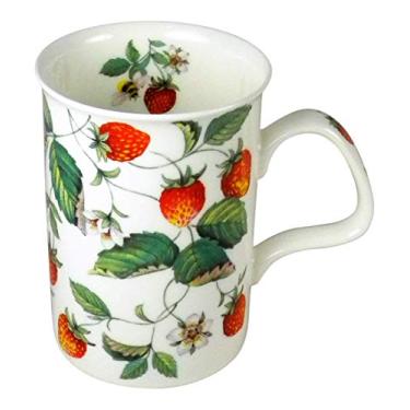 Imagem de Caneca Roy Kirkham imagem de morangos alpinos, para chá ou café, em porcelana, China, Inglaterra