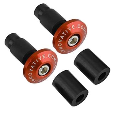 Imagem de Plugue de extremidade de barra, 22 mm 7/8" tampas de plugue deslizante do guidão da motocicleta, extremidades da barra de alumínio guidão para a maioria das bicicletas Mountain Bike Road Bike MTB (laranja)