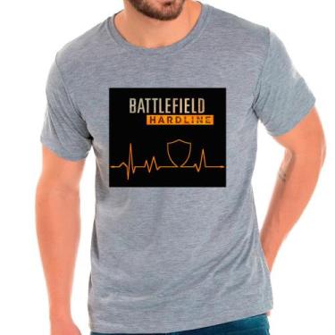Imagem de Camiseta Masculina Cinza Batlefield Hardline Jogos Games - Design Cami