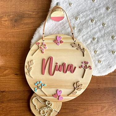 Imagem de Porta Maternidade - Flâmula Jardim de Flores e Corações