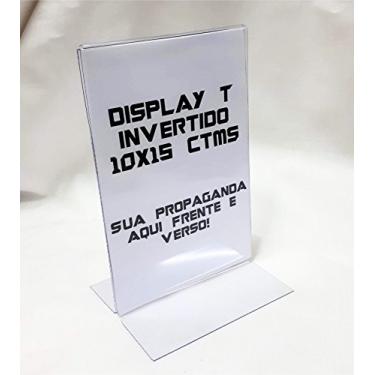 Imagem de Display Expositor Em T 10x15 Acrílico Pvc Cristal Kit C/20un