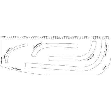 Imagem de Régua para Alfaiataria e Modelagem em PAI Branco 3 mm C-12 – Trident, C-12, Branco, Espessura 50 x 18 cm