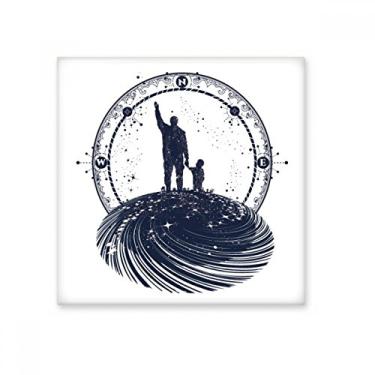 Imagem de Adesivo brilhante de azulejo de cerâmica com padrão geométrico de estrelas da família