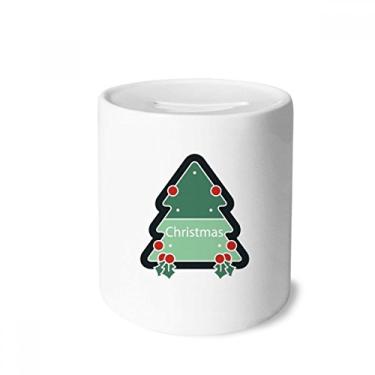 Imagem de DIYthinker Caixa de dinheiro de cerâmica com ícone de desenho de Natal e caixa de moedas para presente de cofrinho