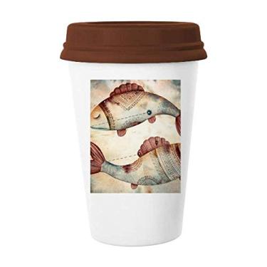 Imagem de March Peixes Constelação Zodíaco Caneca Café Copo Cerâmica Copo