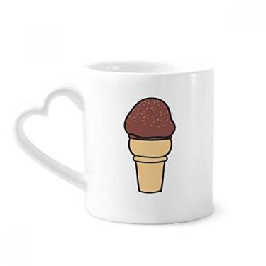 Imagem de Caneca de café de cerâmica de sorvete doce de aveia de chocolate copo de coração de vidro
