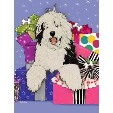 Imagem de Cartas de Natal Old English Sheepdog: 10 Cartas de Feriado com Envelopes