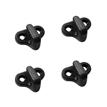Imagem de MonkeyJack 4 peças de ganchos de amarrar de nylon preto com orifício duplo / Kit elástico para placa de remo Kayak Canoe