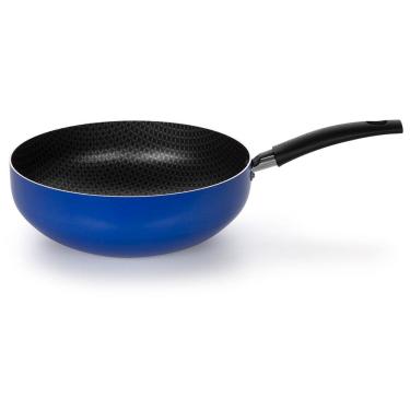 Imagem de Frigideira Wok Azul Multiflon com Cabo e Antiaderente - 24cm