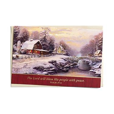 Imagem de DaySpring - Thomas Kinkade – O Senhor Abençoará Seu Povo – 18 Cartões e Envelopes de Natal (J3159), Multi