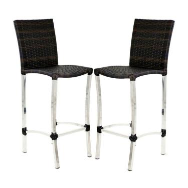 Imagem de 2 Banquetas Alta Cannes em Alumínio para Cozinha Bar Edícula