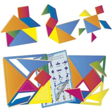 Imagem de Brincadeira de Criança Jogo Didático e Educativo Infantil Tangram