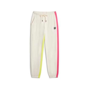 Imagem de PUMA Lemlem X Joggers Feminino Casual Absorção de Umidade - Bege - Tamanho P