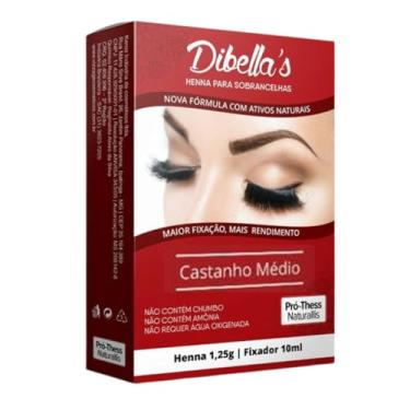 Imagem de Kit Henna Para Sobrancelhas Efeito Natural e Fixação Ultra Alta Garantindo Sobrancelhas Impecáveis Por Mais Tempo Dibella's (Castanho Médio)