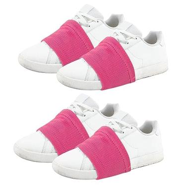 Imagem de Qchengsan Meias de dança em pisos lisos, meias de dança sobre tênis, capas de sapatos de dança pretas, meias de dança para dançarinos, Rosa/2 pares, 8.5 x 8.5 cm