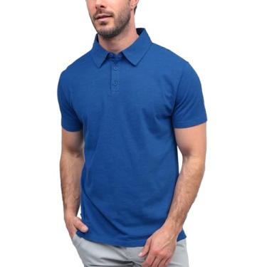 Imagem de INTO THE AM Camisas polo para homens - Camisa masculina com colarinho de ajuste confortável P - 4GG camisas de golfe clássicas de manga curta, Sem marca - Azul royal, GG
