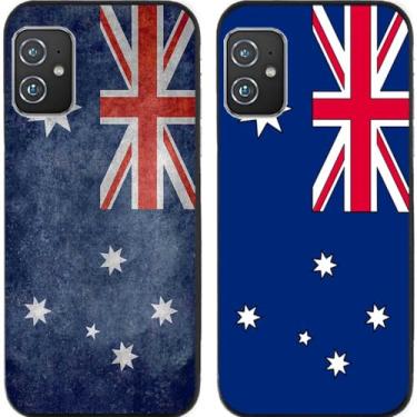 Imagem de 2 peças retrô bandeira da Austrália TPU gel silicone capa de telefone traseira para Asus Zenfone 8/9/10 (Asus Zenfone 8)