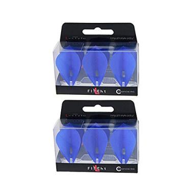 Imagem de Voos de dardo estilo L: L4 PRO Kite - Pacote com dois - para dardos de ponta macia e ponta de aço - Azul