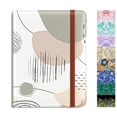 Imagem de Rimilak Porta-passaporte, carteira de passaporte com bloqueio de RFID com janela transparente para passagem aérea, protetor organizador de documentos de viagem de couro para mulheres e homens, Arte