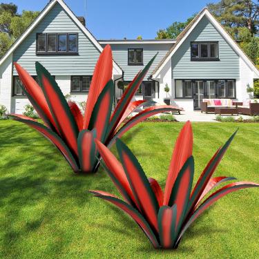 Imagem de Acciaiie Escultura rústica de tequila grande, plantas de agave de metal rústico para pátio ao ar livre, quintal, jardim de plantas mexicanas, ornamentos de gramado ao ar livre, estacas de quintal