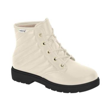 Imagem de Bota Coturno Infantil Menina Molekinha- Branco Off