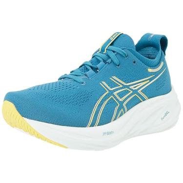 Imagem de ASICS Tênis de corrida masculino Gel-Nimbus 26, Azul-petróleo/mostarda clara, 38 BR