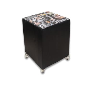 Imagem de Puff Quadrado Banqueta Com Rodinhas Rodizio Decoração Eventos Conforto (Assento Bebida)