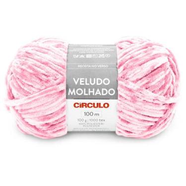 Imagem de Lã Veludo Molhado Circulo 100g, 3077 Rosa