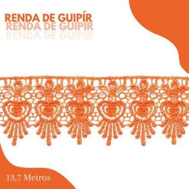 Imagem de Renda De Guipír Chl-436 - Peça Com 13,7 Metros- Laranja - Nº: 523 - Ny
