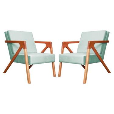 Imagem de Kit 02 Poltronas Decorativas Monalisa para Recepção Veludo Cores - DS 