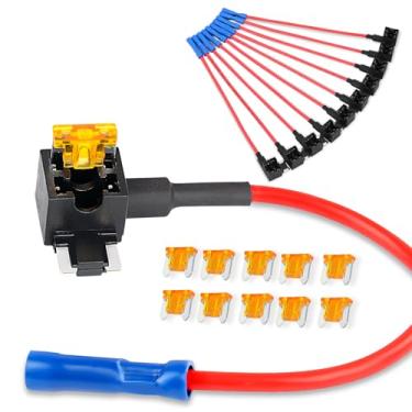 Imagem de Nilight 10 Pacote com 12 V Adaptador de torneira para carro com 5 Amp de perfil baixo Mini Conjunto de fusível para carros caminhões barcos, 2 anos de garantia