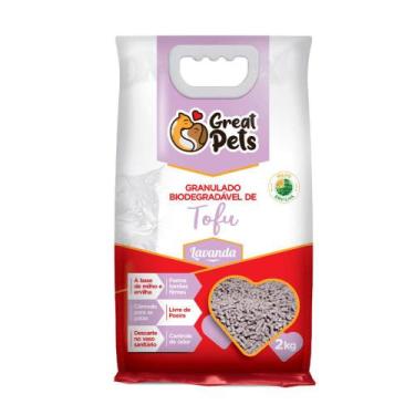 Imagem de Granulado Higiênico Great Pets Premium Biodegradável Tofu Lavanda 2 kg