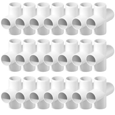 Imagem de 20 peças de acessórios de PVC cruzados de 4 vias, 1/2 polegada, encaixe de cotovelo de grau de mobiliário SCH40, conector de tubo de PVC resistente para suprimentos de água, prateleira de jardim DIY e