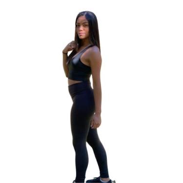 Imagem de Conjunto Fitness Legging e Top para Academia - SWG Store, Preto, P
