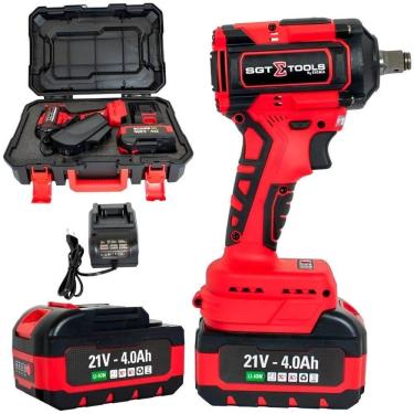 Imagem de Chave de Impacto 1/2 POL 21V com 2 Baterias Carregador Bivolt SGT-7502 SIGMA