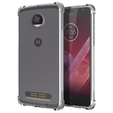 Imagem de Yerebel Capa para Moto Z2 Force, capa fofa para Moto Z2 Play, capa de silicone de borracha macia TPU transparente e flexível para Motorola Moto Z2 Play transparente