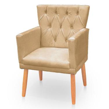 Imagem de Poltrona Capitonê Clássica Confortável para Sala e Quarto Ana Suede - 