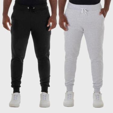 Imagem de Kit 2 Calças Masculinas Moletom Slim Tucura Shirts - Benellys, GG, Pre